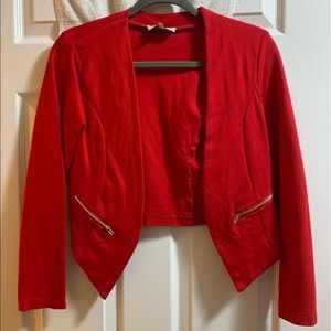 Red Crop Blazer